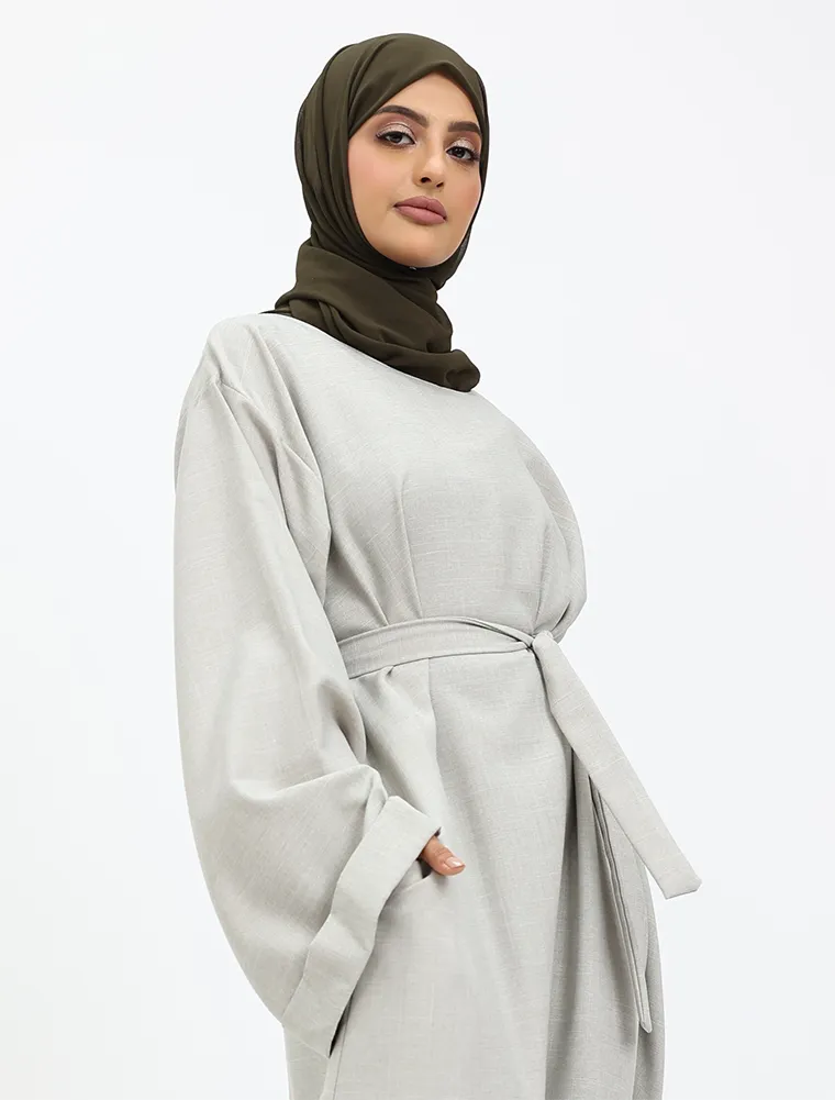 Stone Linen Abaya
